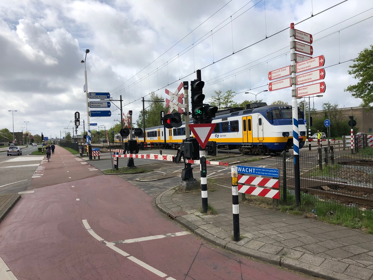 Foto spoorwegovergang Guisweg maart 2019